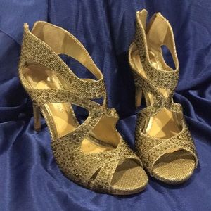 Gianni Bini Gold Jeweled Stilettos